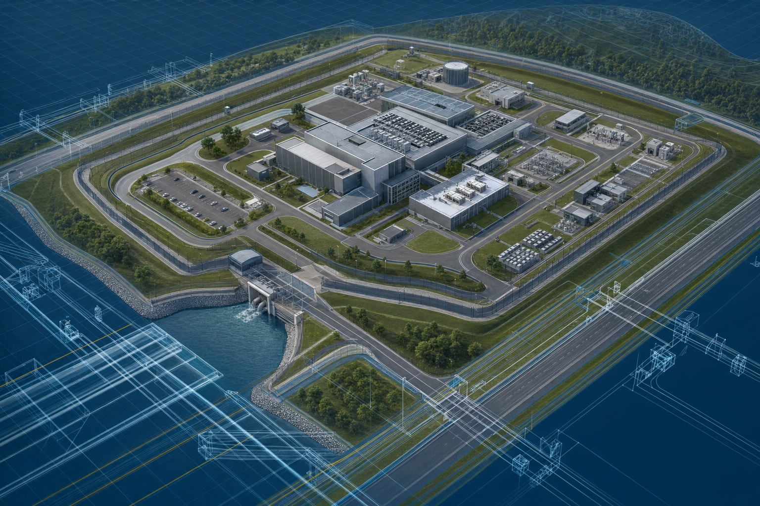 Modern digital twin visualization of a federal facility